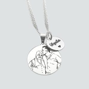 Collar para hombre con fotografía grabada y medalla personalizada