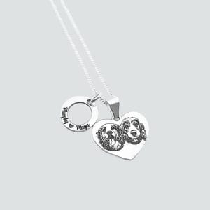 Corazón con fotografía y aro de nombres grabados